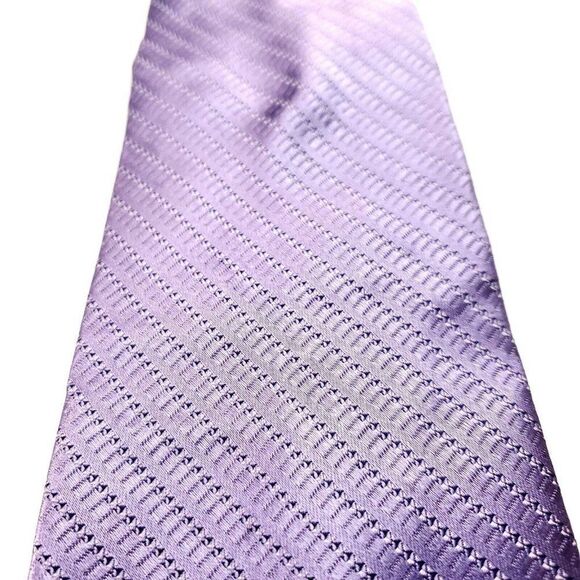 Michael Kors Purple Silk Tie Woven Graphic Knit - Picture 2 of 6